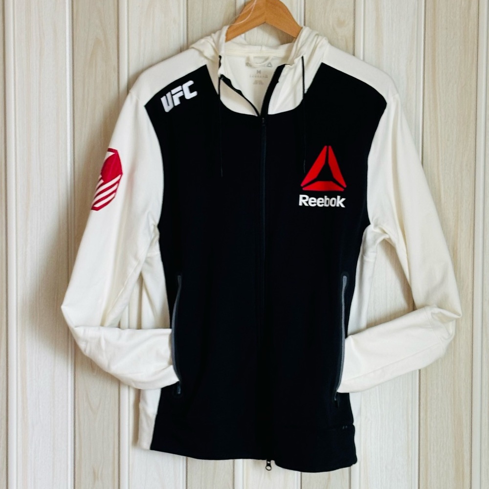 Reebok UFC Black and Cream Hoodie